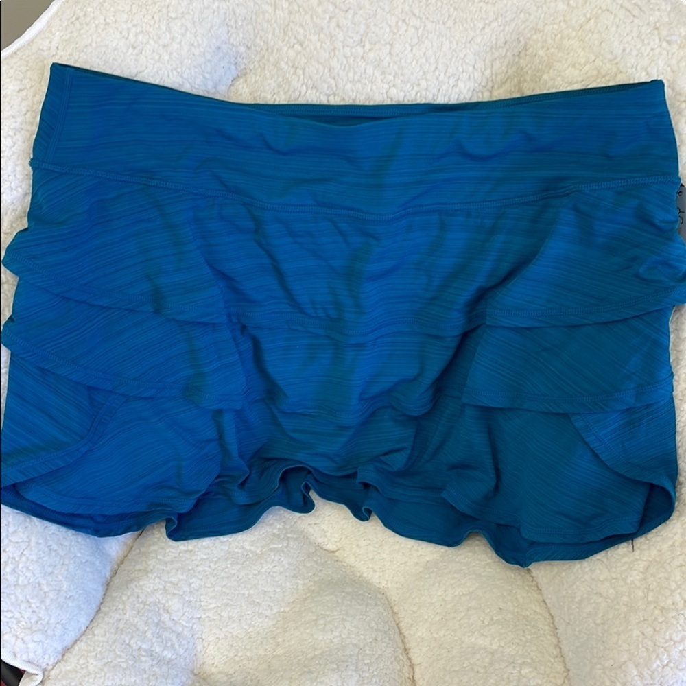 Ideology Blue Ruffle Layered Skirt Teal xxl